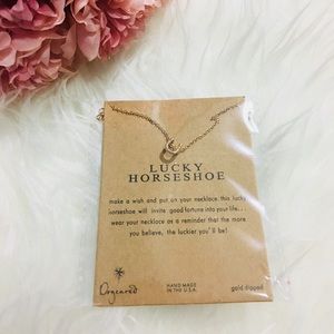 Message necklace. Lucky horseshoe